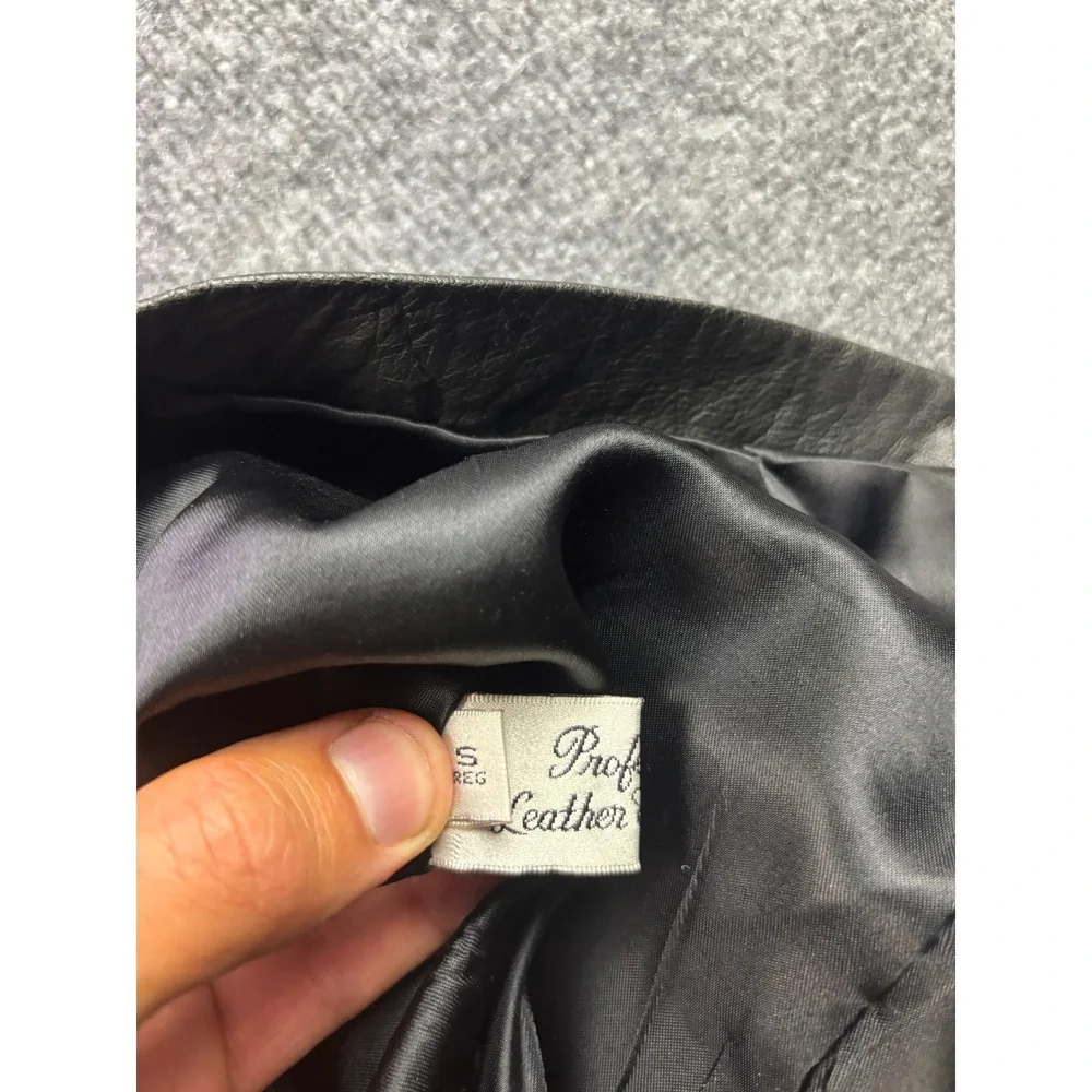 London Fog Leather Blazer Jacket Mens Medium Black Single Button Longline Coat